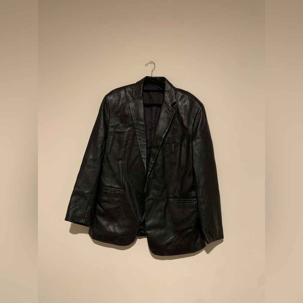 Express Vintage Black Leather Blazer